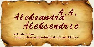 Aleksandra Aleksendrić vizit kartica